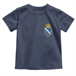 Bosnia and Herzegovina Flag Emblem with Crown Toddler T Shirt TS11 Navy Print Your Wear