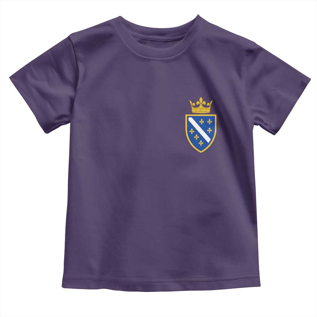 Bosnia and Herzegovina Flag Emblem with Crown Toddler T Shirt TS11 Purple Print Your Wear