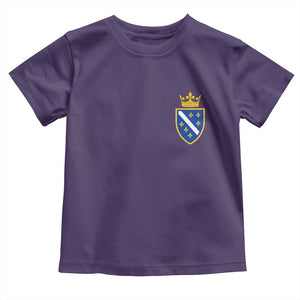 Bosnia and Herzegovina Flag Emblem with Crown Toddler T Shirt TS11 Purple Print Your Wear