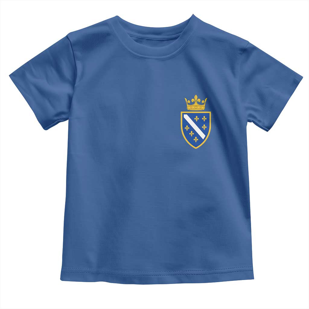 Bosnia and Herzegovina Flag Emblem with Crown Toddler T Shirt TS11 Royal Blue Print Your Wear