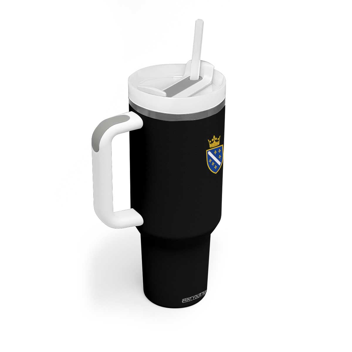 Bosnia and Herzegovina Flag Emblem with Crown Tumbler With Handle