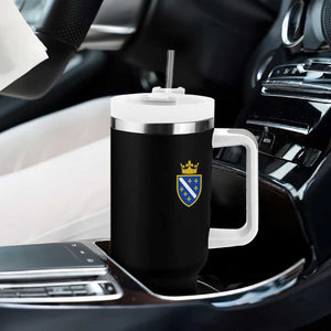 Bosnia and Herzegovina Flag Emblem with Crown Tumbler With Handle
