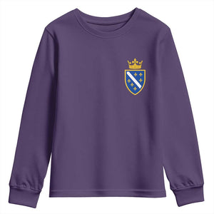 Bosnia and Herzegovina Flag Emblem with Crown Youth Sweatshirt