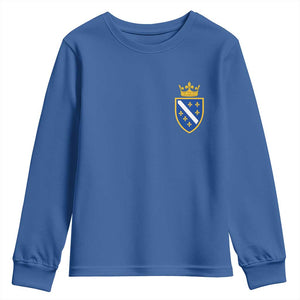 Bosnia and Herzegovina Flag Emblem with Crown Youth Sweatshirt