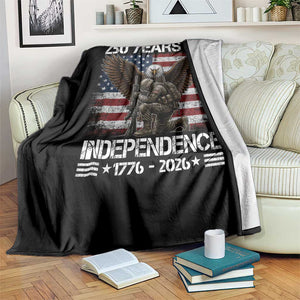 250 Years Of Independence Military Army Throw Blanket 250th Anniversary USA Bald Eagle