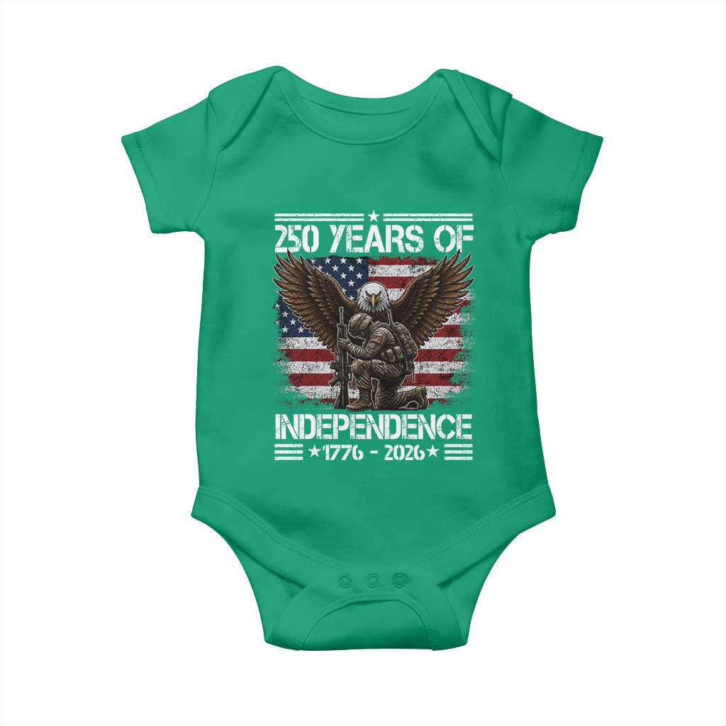 250 Years Of Independence Military Army Baby Onesie 250th Anniversary USA Bald Eagle