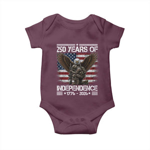 250 Years Of Independence Military Army Baby Onesie 250th Anniversary USA Bald Eagle