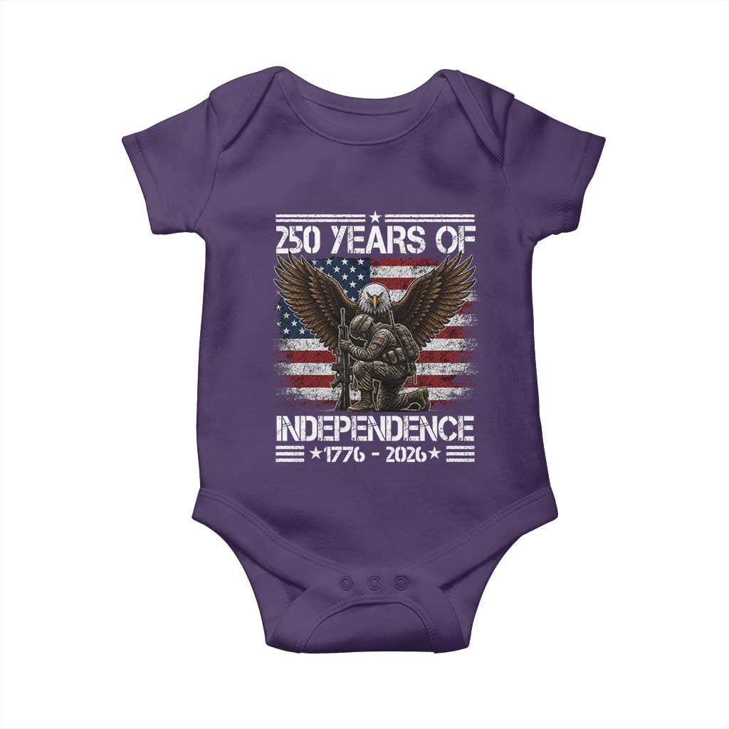 250 Years Of Independence Military Army Baby Onesie 250th Anniversary USA Bald Eagle