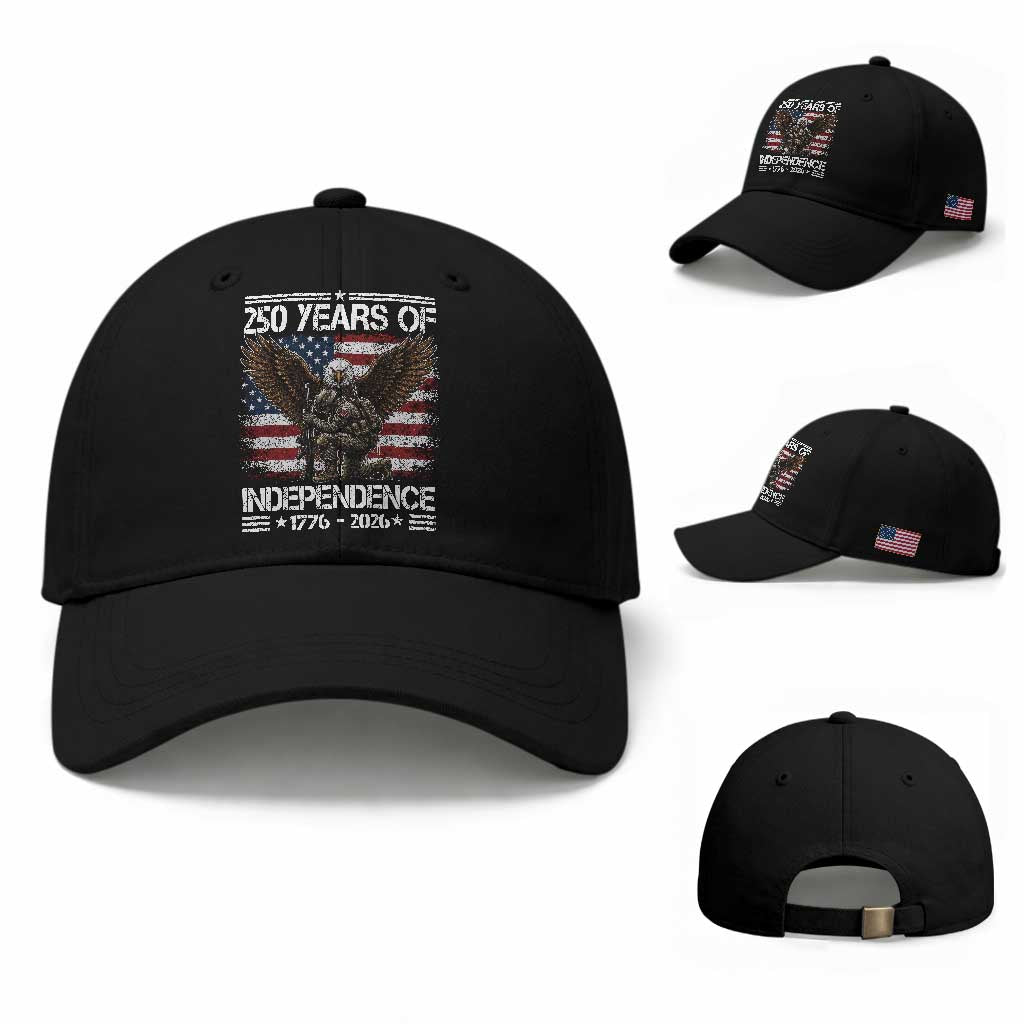 250 Years Of Independence Military Army Baseball Cap 250th Anniversary USA Bald Eagle