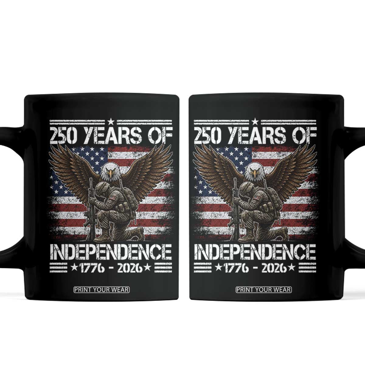 250 Years Of Independence Military Army Coffee Mug 250th Anniversary USA Bald Eagle