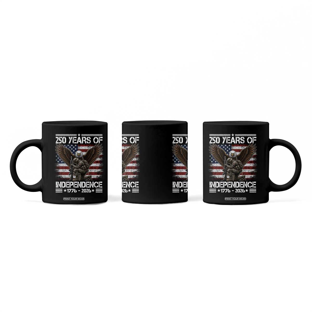 250 Years Of Independence Military Army Coffee Mug 250th Anniversary USA Bald Eagle