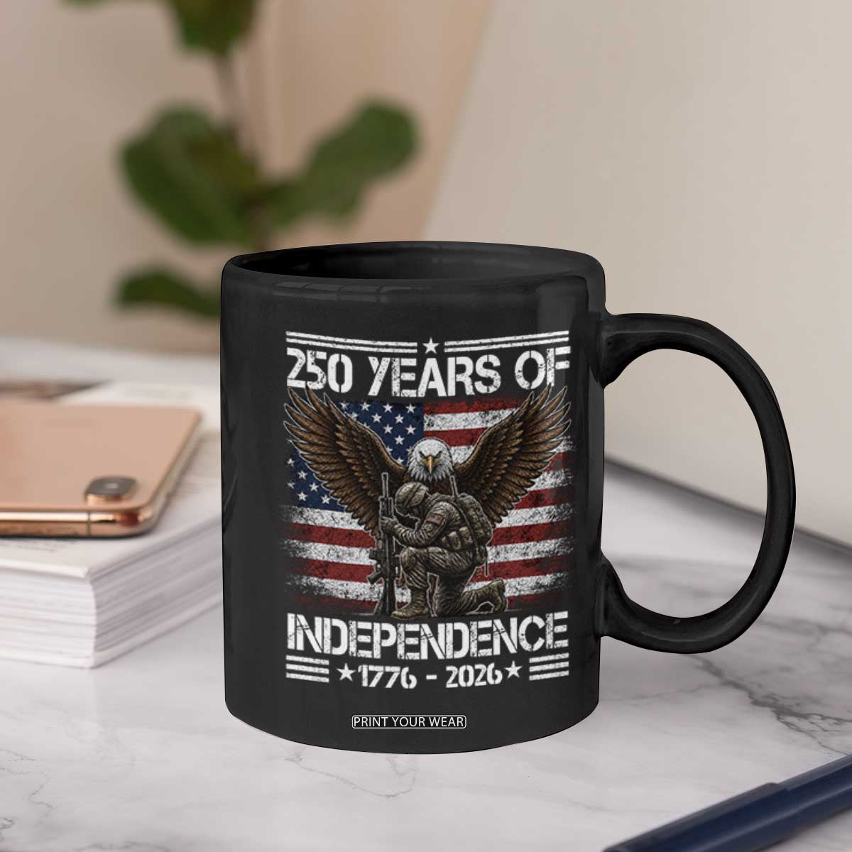 250 Years Of Independence Military Army Coffee Mug 250th Anniversary USA Bald Eagle