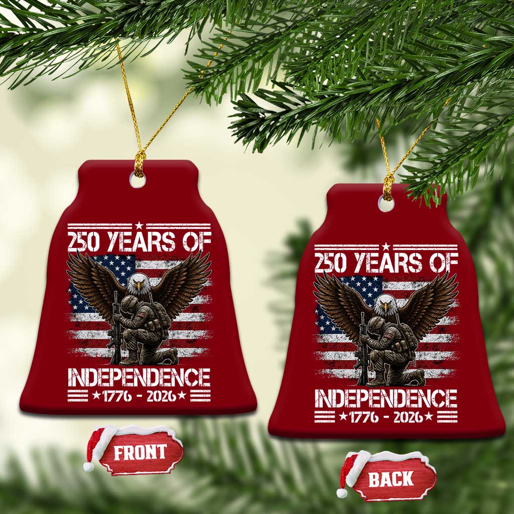 250 Years Of Independence Military Army Ceramic Ornament 250th Anniversary USA Bald Eagle