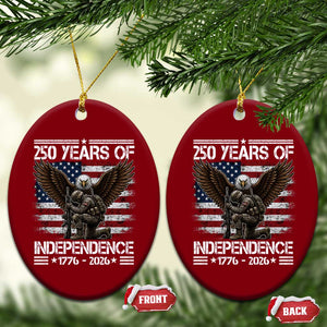 250 Years Of Independence Military Army Ceramic Ornament 250th Anniversary USA Bald Eagle