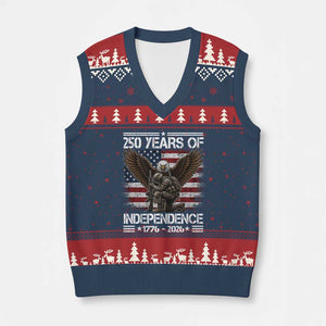 250 Years Of Independence Military Army V-Neck Knit Sweater Vest 250th Anniversary USA Bald Eagle