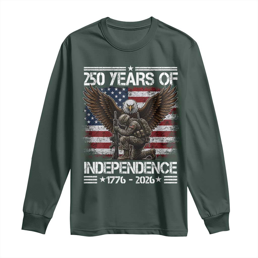 250 Years Of Independence Military Army Long Sleeve Shirt 250th Anniversary USA Bald Eagle