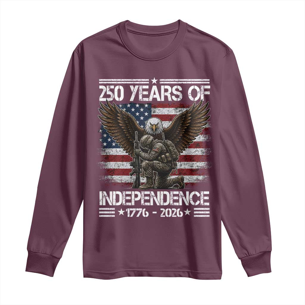 250 Years Of Independence Military Army Long Sleeve Shirt 250th Anniversary USA Bald Eagle