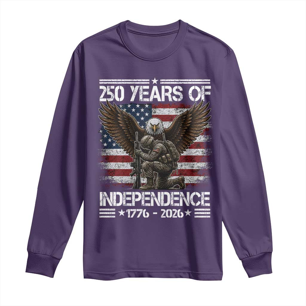 250 Years Of Independence Military Army Long Sleeve Shirt 250th Anniversary USA Bald Eagle