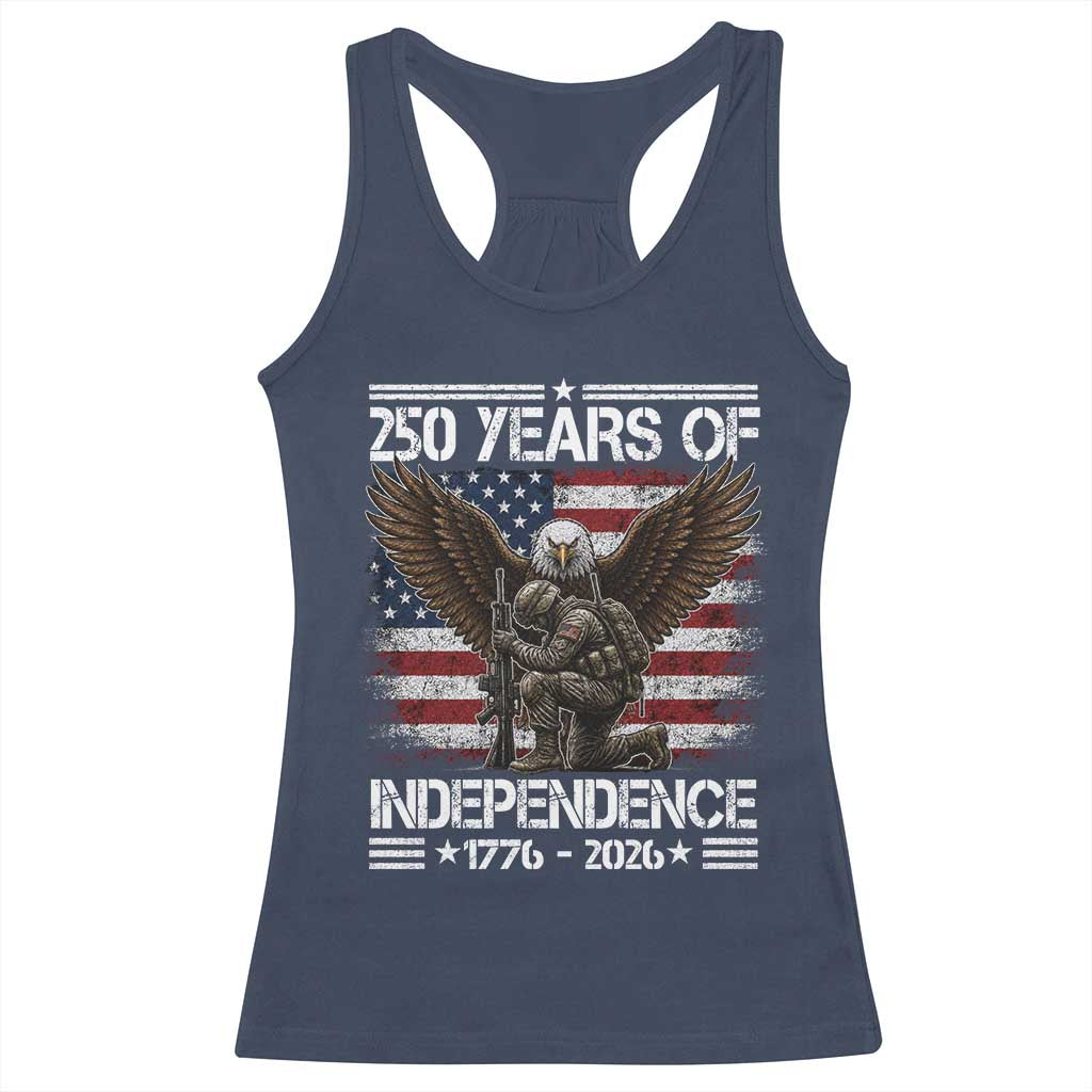 250 Years Of Independence Military Army Racerback Tank Top 250th Anniversary USA Bald Eagle