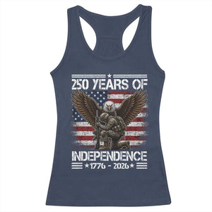 250 Years Of Independence Military Army Racerback Tank Top 250th Anniversary USA Bald Eagle