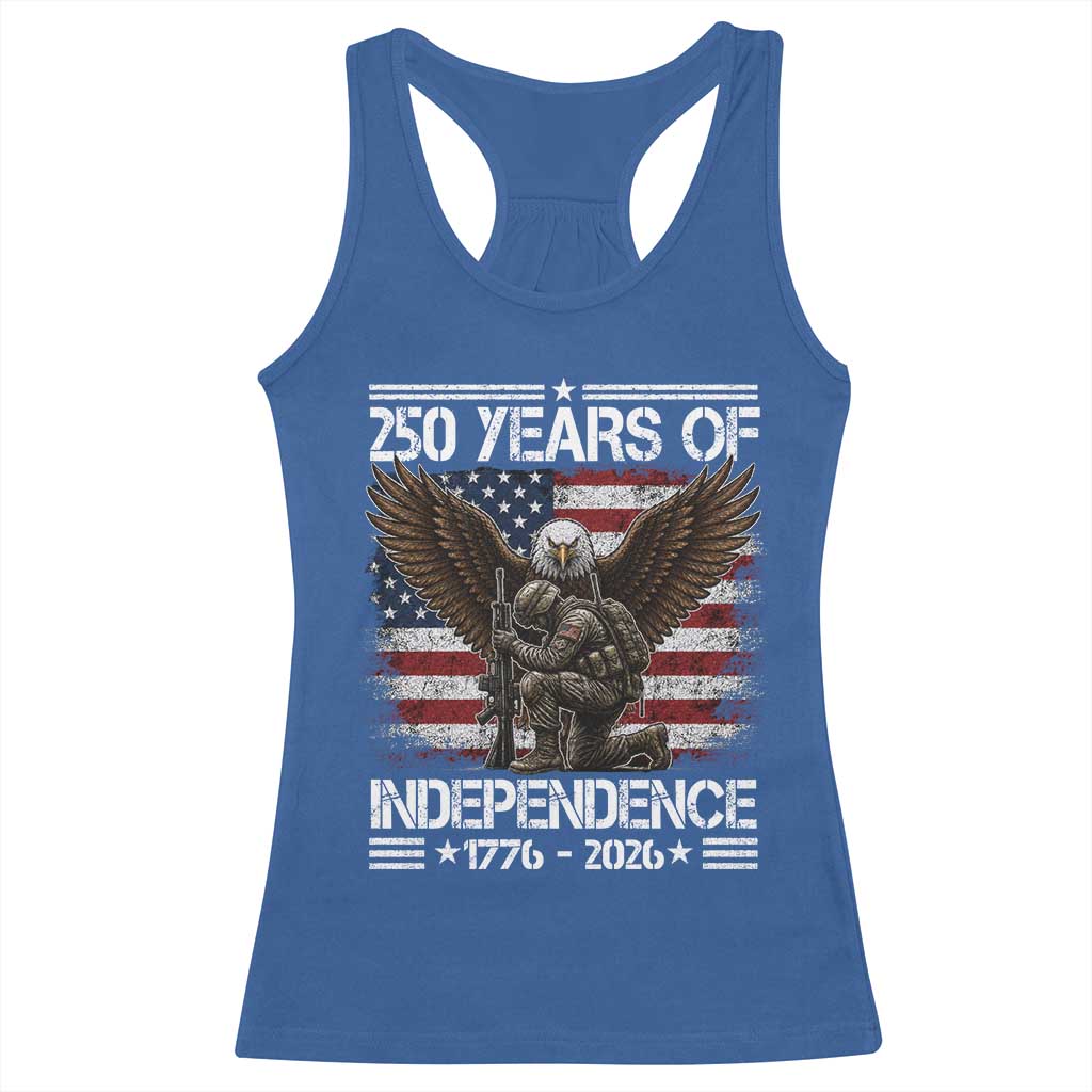 250 Years Of Independence Military Army Racerback Tank Top 250th Anniversary USA Bald Eagle