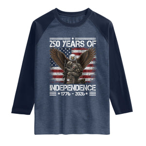 250 Years Of Independence Military Army Raglan Shirt 250th Anniversary USA Bald Eagle
