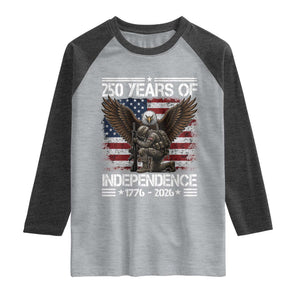 250 Years Of Independence Military Army Raglan Shirt 250th Anniversary USA Bald Eagle
