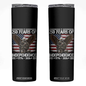 250 Years Of Independence Military Army Skinny Tumbler 250th Anniversary USA Bald Eagle