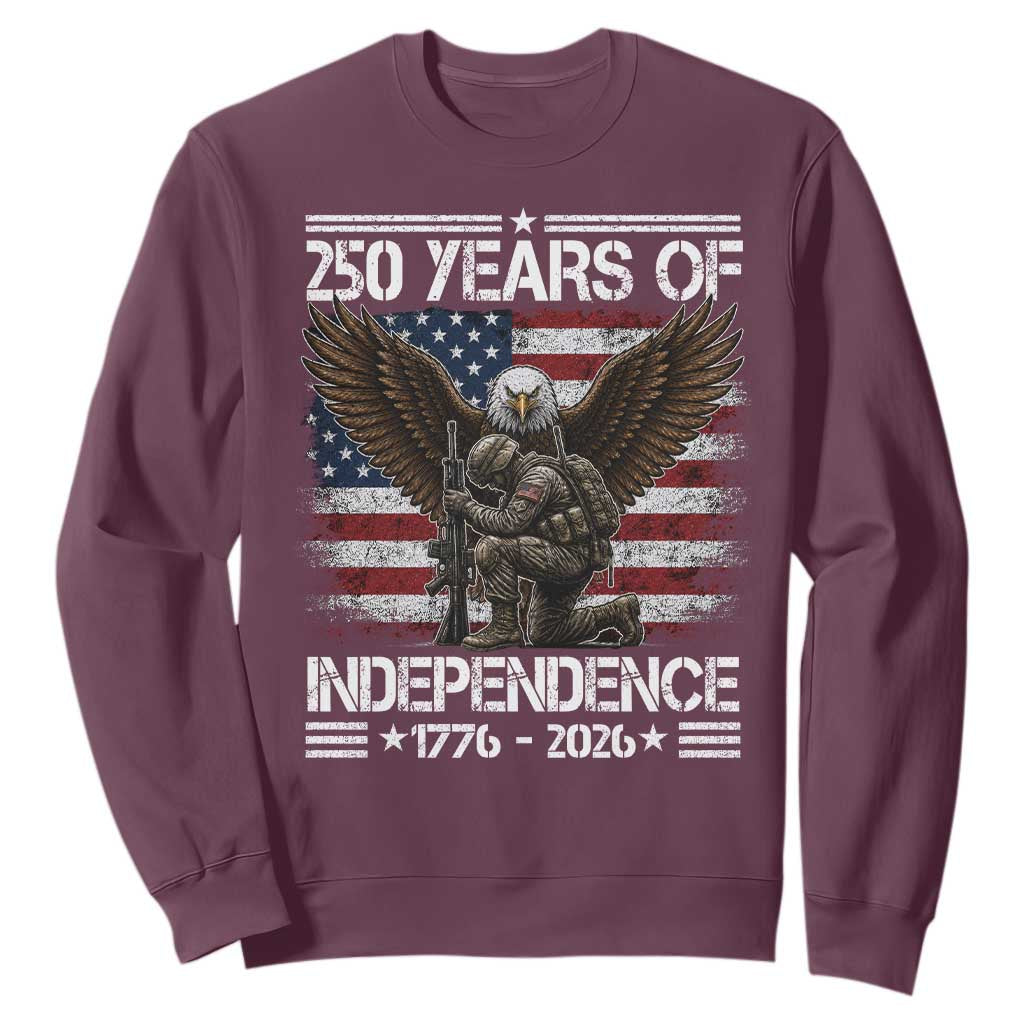 250 Years Of Independence Military Army Sweatshirt 250th Anniversary USA Bald Eagle