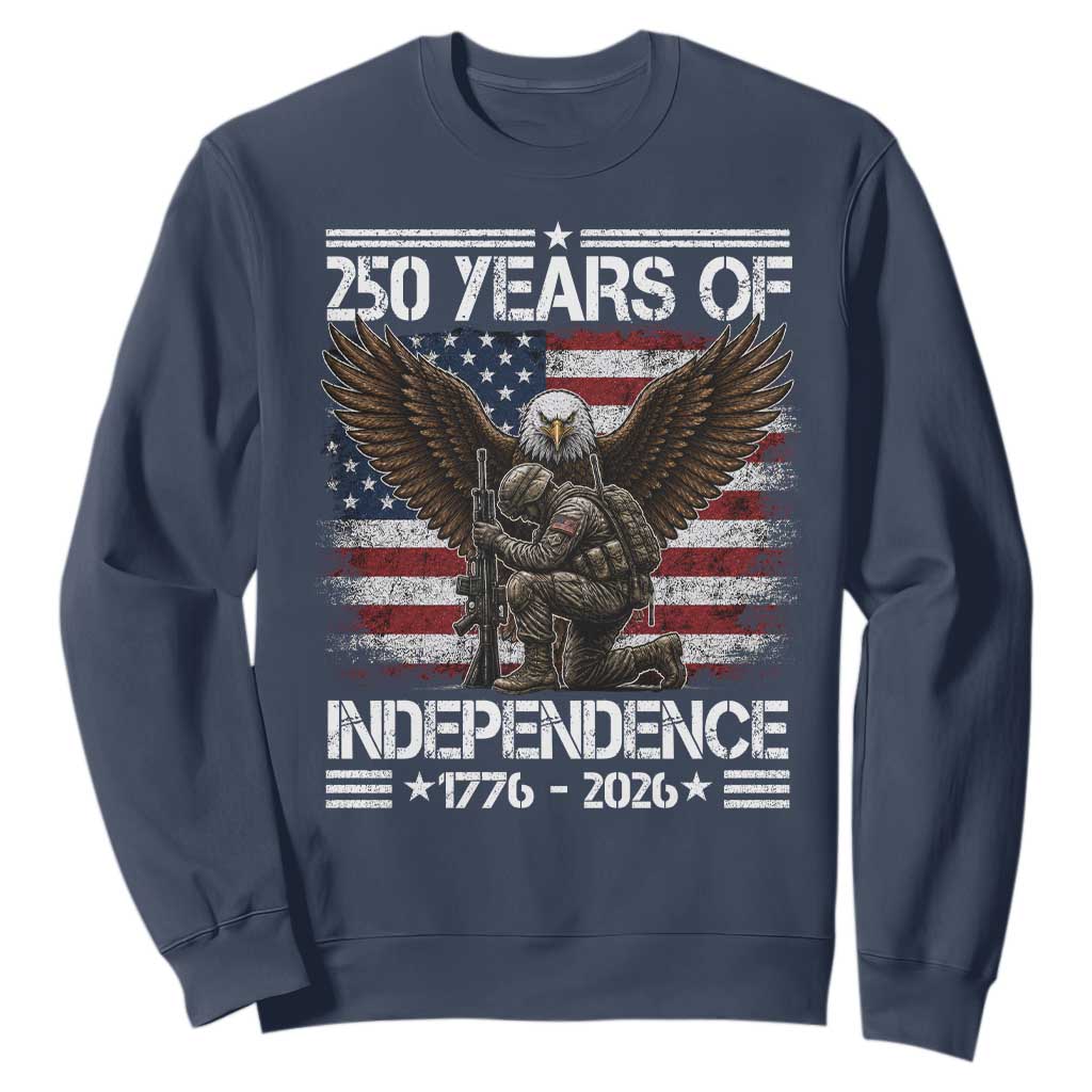250 Years Of Independence Military Army Sweatshirt 250th Anniversary USA Bald Eagle