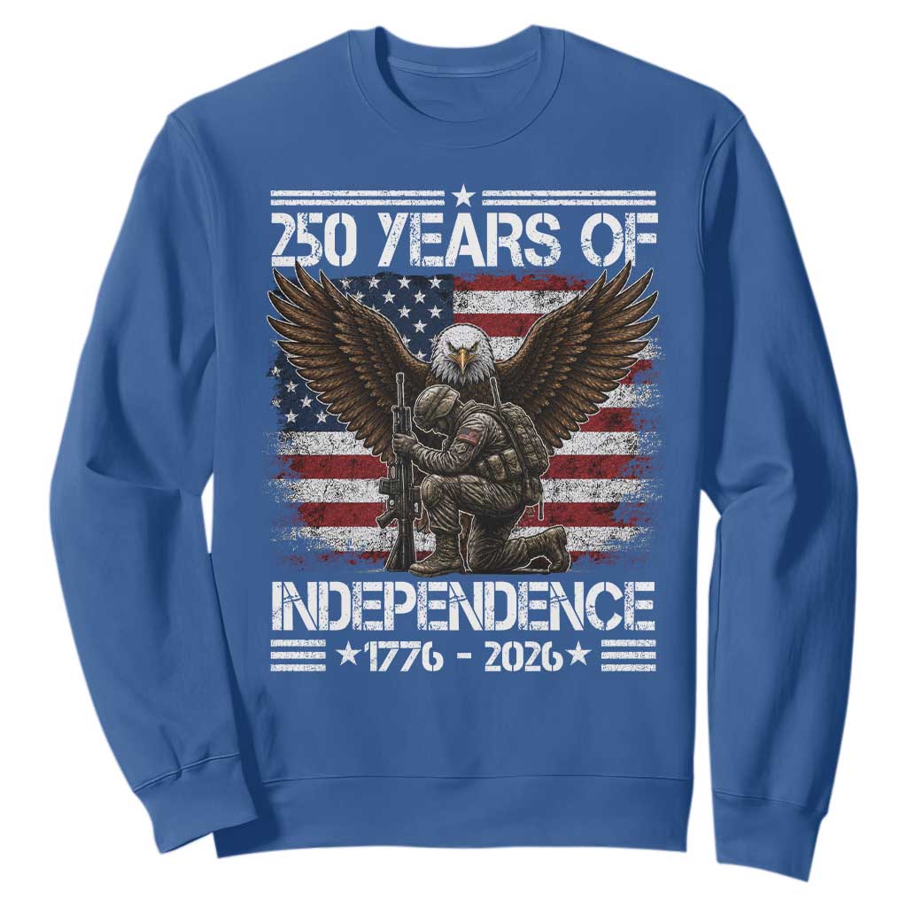 250 Years Of Independence Military Army Sweatshirt 250th Anniversary USA Bald Eagle