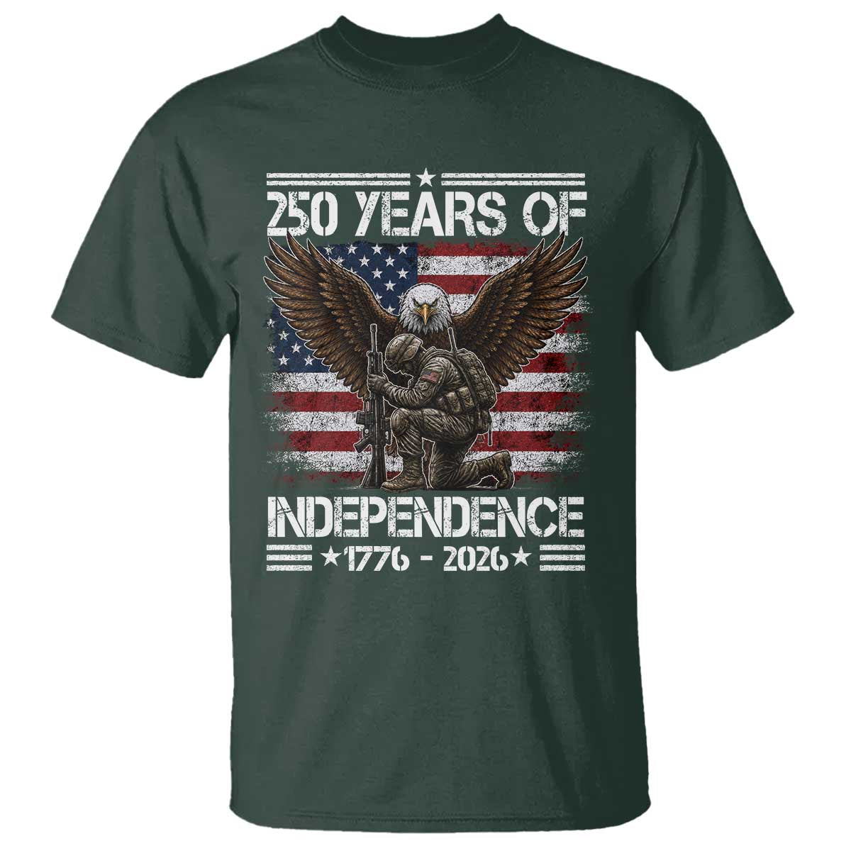 250 Years Of Independence Military Army T Shirt 250th Anniversary USA Bald Eagle
