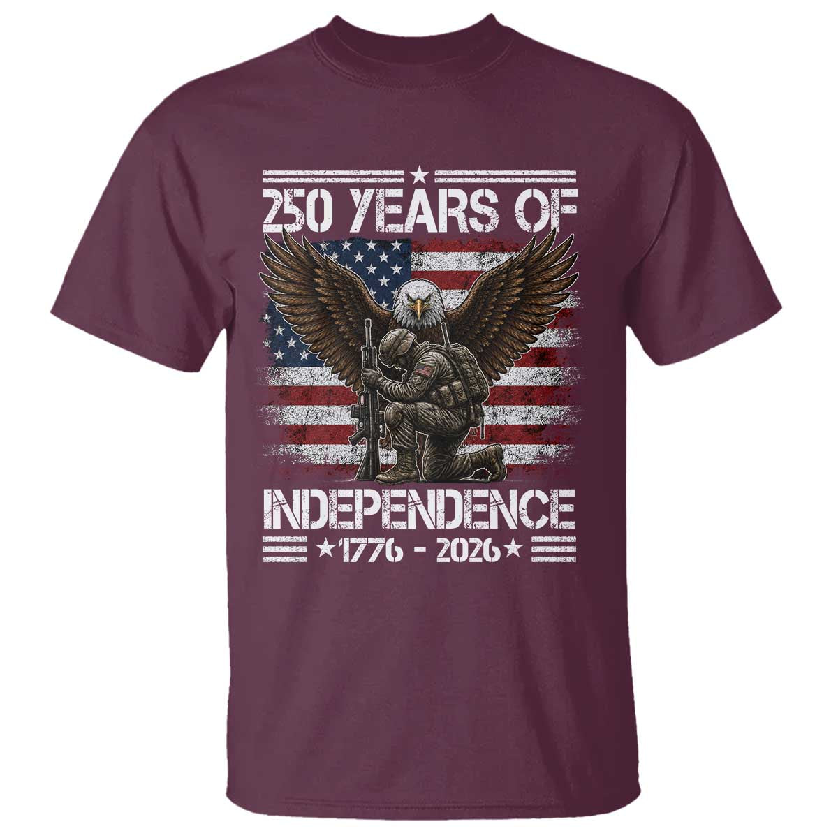 250 Years Of Independence Military Army T Shirt 250th Anniversary USA Bald Eagle