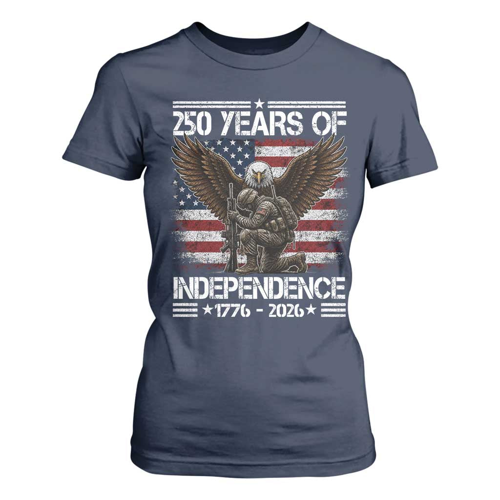 250 Years Of Independence Military Army T Shirt For Women 250th Anniversary USA Bald Eagle