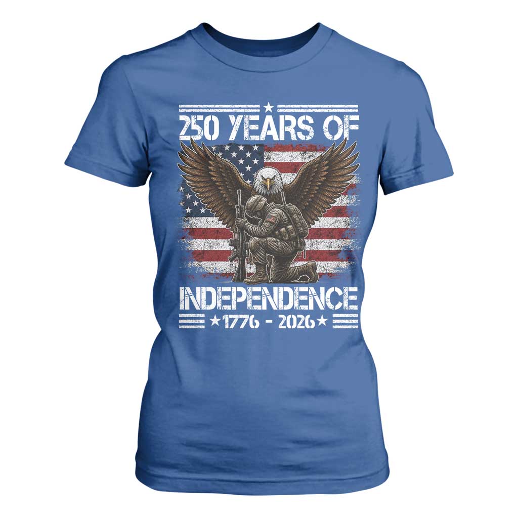 250 Years Of Independence Military Army T Shirt For Women 250th Anniversary USA Bald Eagle