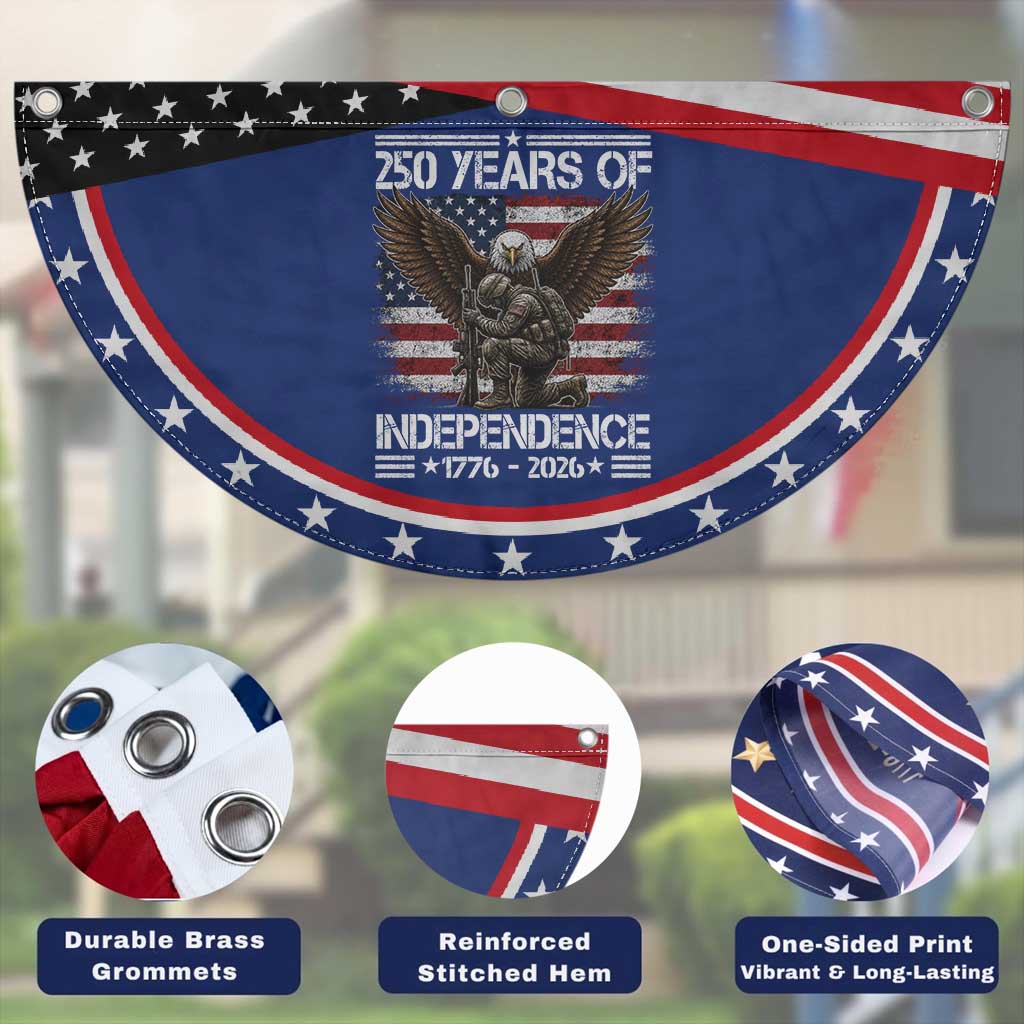 250 Years Of Independence Military Army Patriotic Fan Flag 250th Anniversary USA Bald Eagle