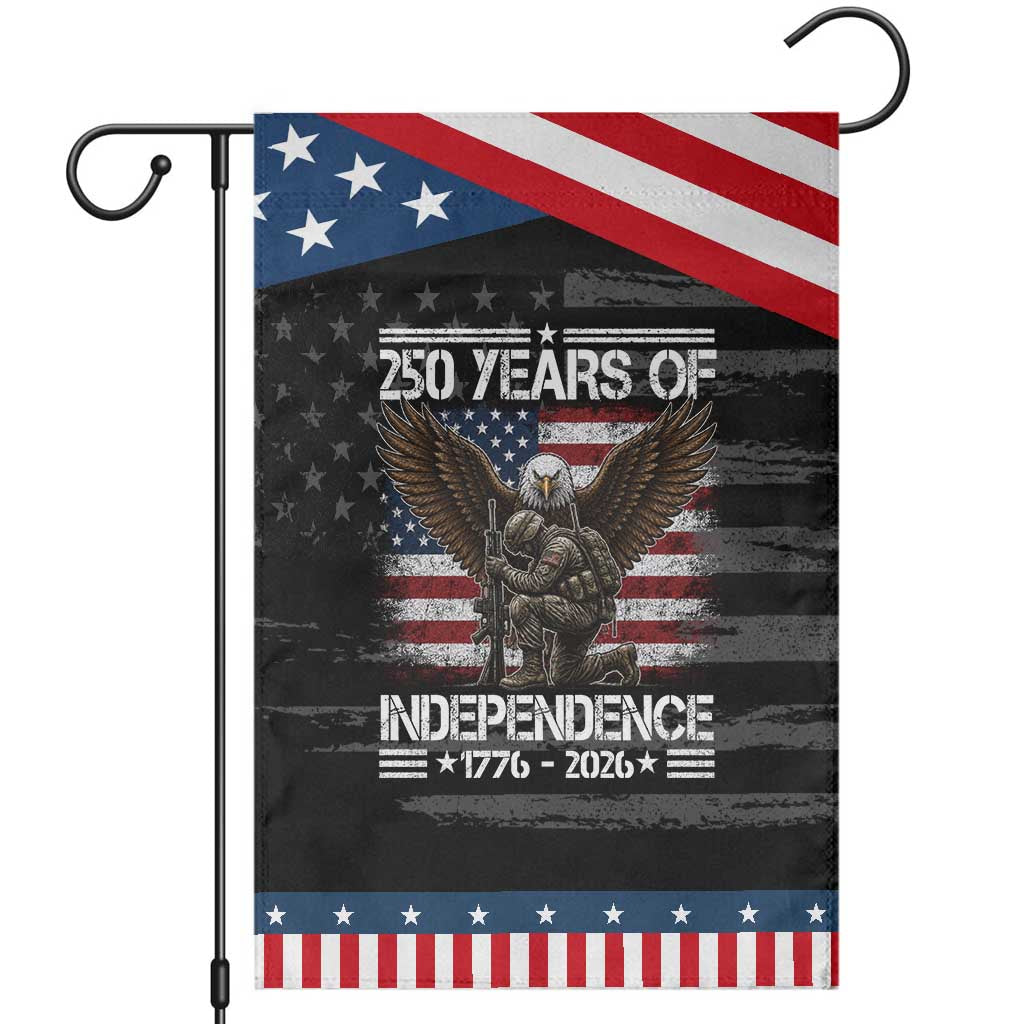 250 Years Of Independence Military Army Patriotic Garden Flag 250th Anniversary USA Bald Eagle