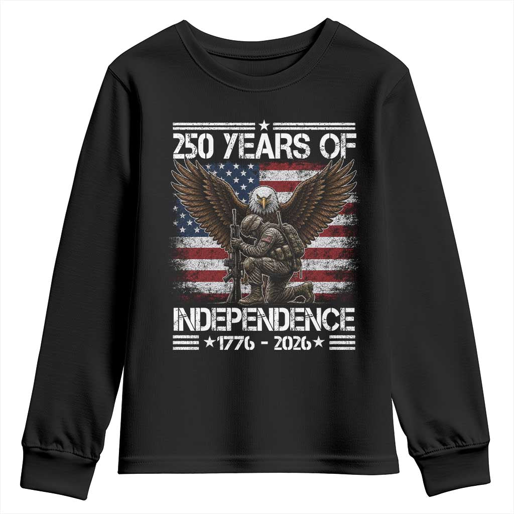 250 Years Of Independence Military Army Youth Sweatshirt 250th Anniversary USA Bald Eagle