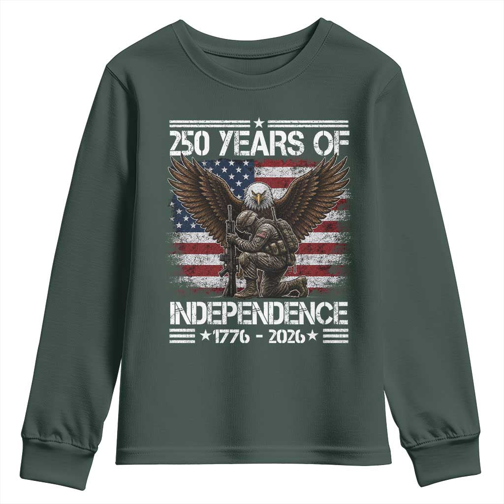 250 Years Of Independence Military Army Youth Sweatshirt 250th Anniversary USA Bald Eagle