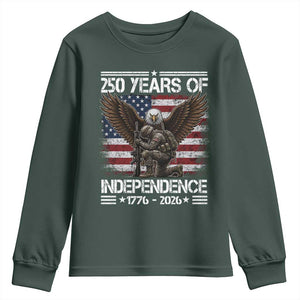 250 Years Of Independence Military Army Youth Sweatshirt 250th Anniversary USA Bald Eagle