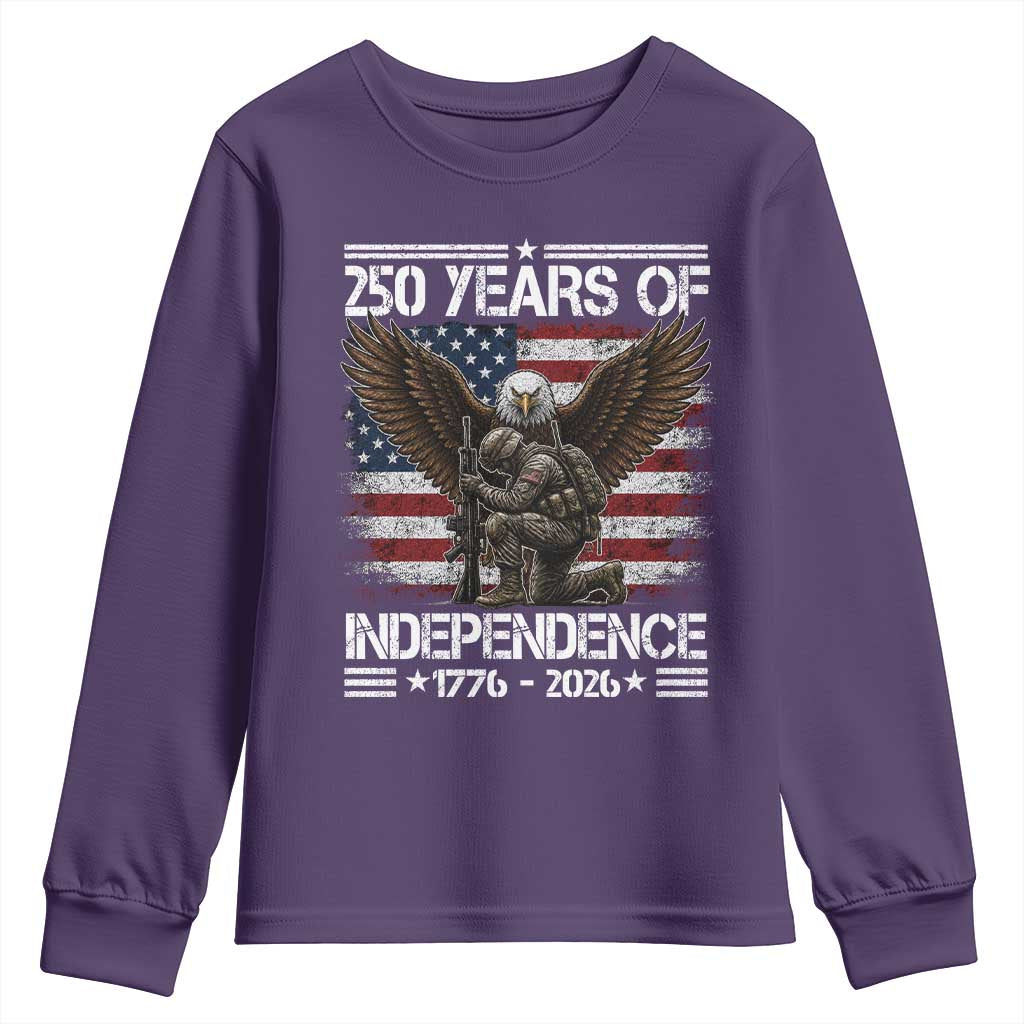 250 Years Of Independence Military Army Youth Sweatshirt 250th Anniversary USA Bald Eagle