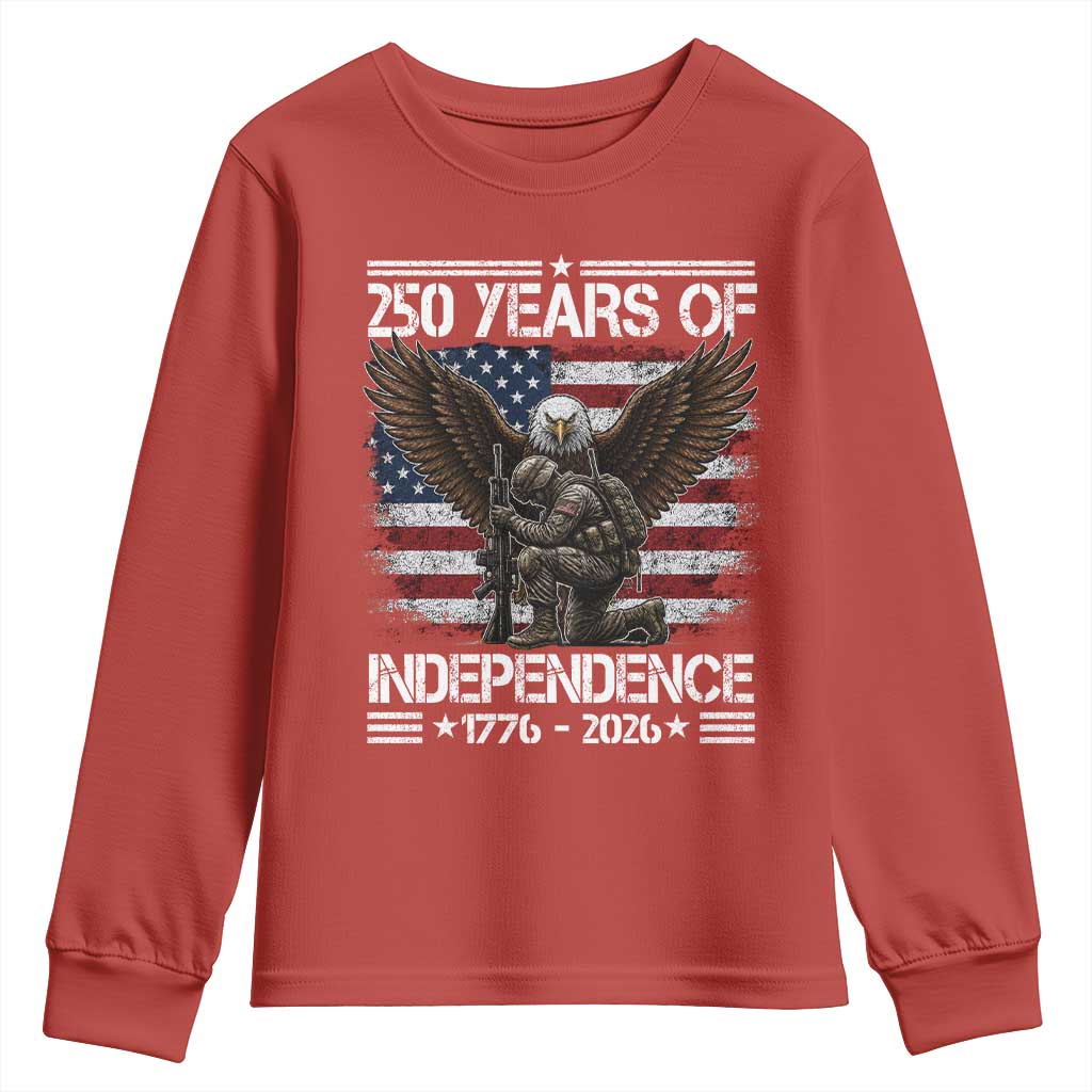 250 Years Of Independence Military Army Youth Sweatshirt 250th Anniversary USA Bald Eagle