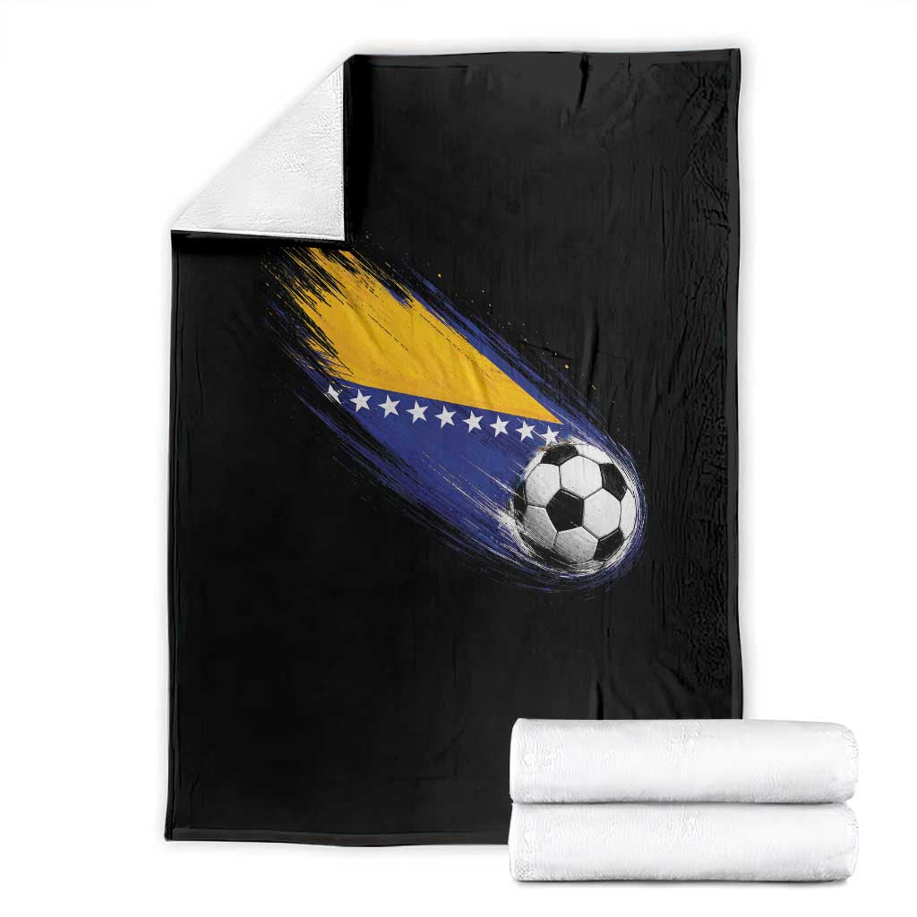Bosnia and Herzegovina Soccer Lover Bosnian Flag Throw Blanket