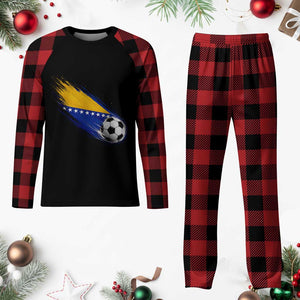 Bosnia and Herzegovina Soccer Lover Bosnian Flag Plaid Pajama Set