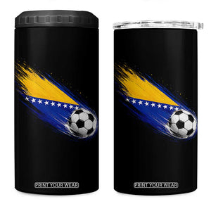 Bosnia and Herzegovina Soccer Lover Bosnian Flag 4 in 1 Can Cooler Tumbler