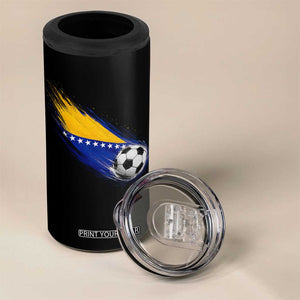 Bosnia and Herzegovina Soccer Lover Bosnian Flag 4 in 1 Can Cooler Tumbler