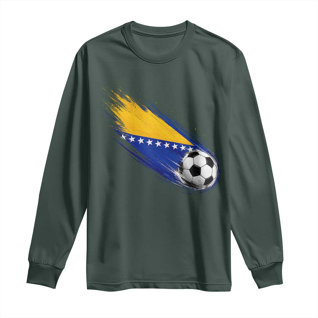 Bosnia and Herzegovina Soccer Lover Bosnian Flag Long Sleeve Shirt