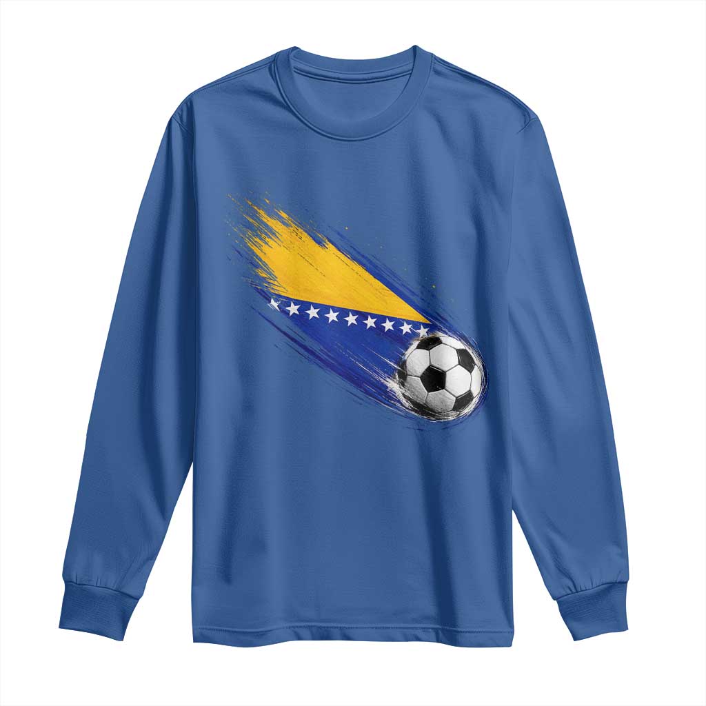 Bosnia and Herzegovina Soccer Lover Bosnian Flag Long Sleeve Shirt