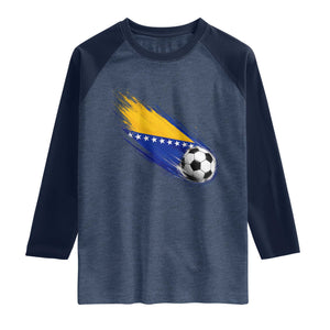 Bosnia and Herzegovina Soccer Lover Bosnian Flag Raglan Shirt