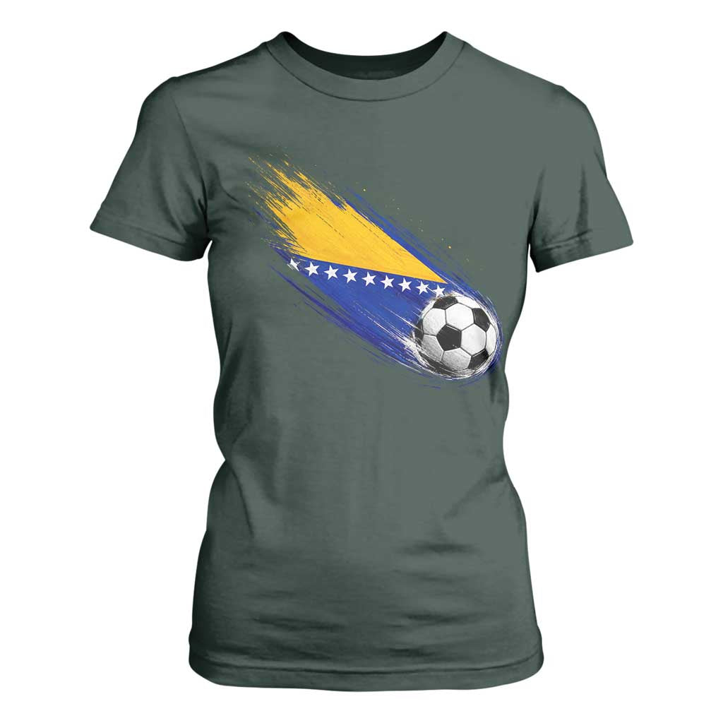 Bosnia and Herzegovina Soccer Lover Bosnian Flag T Shirt For Women